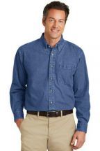 Port Authority Adult Unisex 7.5-ounce, 100% Cotton Heavyweight Denim Dress Shirt